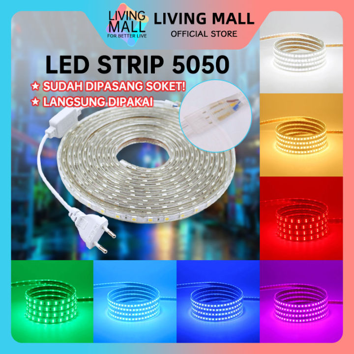 Paket Lampu Strip LED 5050 SMD 1-5 Meter / Lengkap Tinggal Colok ...