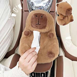 【Fei_fei】กล่องใส่ทิชชู่ กล่องทิชชู่ที่เท้าแขนน่ารัก Capybara คาพีบาร่า อ่อนนุ่ม น่ารัก