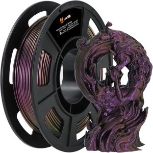LOVOON Sample 3D Printer Pen Filament Silk PLA Small Spool 3D Pen Filament 1.75mm Gift for Child Filament fit toybox 3D Printer&3D Printing PenGradient Black/Purple/Blue200g/Small Spool