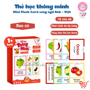 Thẻ học thông minh Mini Flashcard song ngữ Anh - Việt nhiều chủ đề cho bé - Thương hiệu Lalala baby