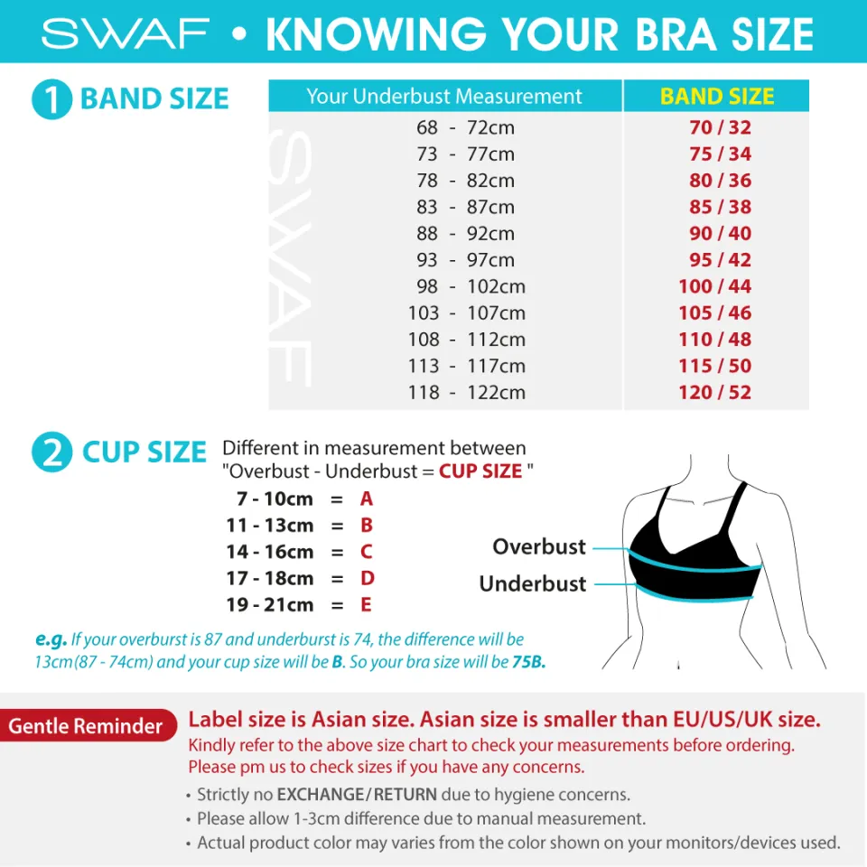 Swaf F1733 Underwire Lace Comfort Bra C Cup Size Baju Dalam Wanita  (Malaysia Ready Stock)