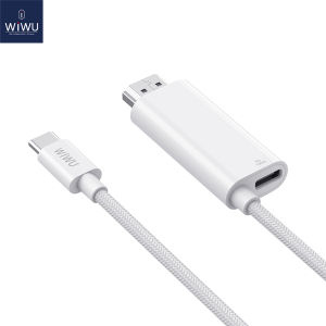 Wiwu USB C sang HDMI Và Sạc Adapte 2-Trong-1 Loại-C Để Đầu chuyển HDMI Với Pd Nhanh 100W Thunderbolt 3/4 Tương Thích Với iPhone 15 Pro Max MacBook Pro/Không Khí iPad Galaxy