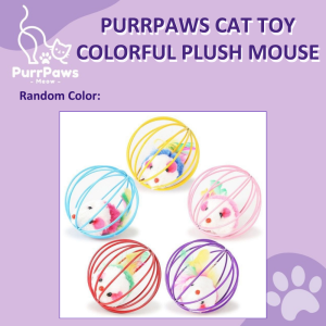 PurrPaws Cat Toy Colorful Plush Mouse / PurrPaws Mainan Kucing