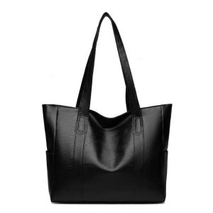 Forever Young Tote Bag Wanita Ukuran Besar Tebal Bahan Kulit PU Kilat Muat Banyak Totte Bag