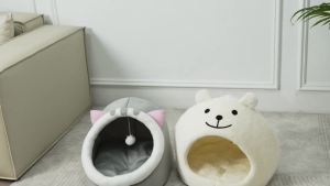 1 Piece Cute Cat Nest Soft Kitten Mat Comfortable Cat House Breathable Cat Sleeping Basket Suitable for Large Medium Small Cats All Seasons Sleeping Use