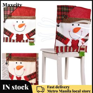 Festive Christmas Home Décor Chair Covers Santa Snowman 2 Pack for Holiday Celebrations