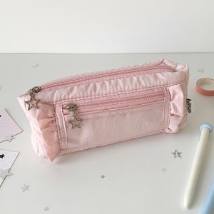 MIRELINA Transparent window Pencil Case Large Capacity Badge Display Pen Bag Portable multi-functional Stationery Storage Pouch Office School Supplies