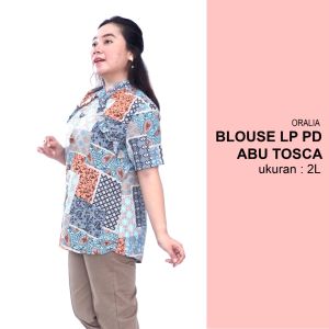 Blouse Jumbo Motif: Baju Atasan Big Size Abu Tosca
