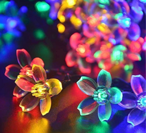 Solar Cherry Blossom String Lights 10 Meters 100 /50 / 40 / 20 LED Outdoor Solar Fairy Flower Lights Christmas Muharram Lights Outdoor Garden Lawn Wedding Deepavali Diwali Party Light