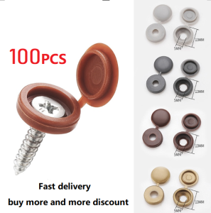 100Pcs hinged plastic nut cover foldable positioning screw and nut protection cover Nut cover bolt hardware screw cover cap 100 topi skru tidak termasuk skru