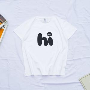 MOTIF HI Basic (HI BULAT BASIC) - KAOS OVERSIZE WANITA WITH SAY HI COTTON COMBED BAJU KAOS DISTRO LERIST