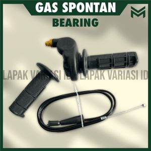 GAS SPONTAN / GAS SPONTAN BEARING PREMIUM 1 KABEL 150CM SELONGSONG + GRIP 1SET ( KIRI KANAN ) UNIVERSAL COCOK KE SEMUA JENIS MOTOR NMAX VARIO BEAT AEROX RXKING NINJA PCX ADV MIO  VARIO PCX ADV VEGA JUPITER DAN LAINNYA PNP  BAHAN BERKUALITAS TINGGI