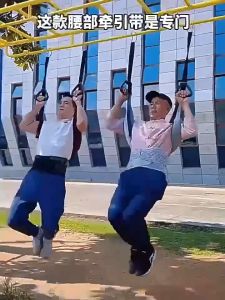 Home Lumbar Traction Belt Spinal Decompression Stretcher Waist Support Hanging Sling with Hooks Alat Peregang Belakang
