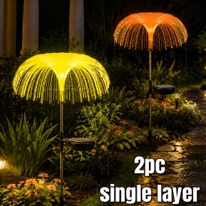 Solar Christmas Jellyfish Lights Outdoor Waterproof  Adjustable 7Color Changing Lawn Lights  Random Color  for Patio Lawn Garden Christmas Decoration Random Color