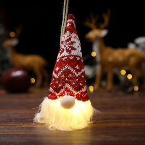 Christmas Forester Luminous Pendant   Christmas tree luminous ornament   Christmas Fabric Faceless Doll Pendant