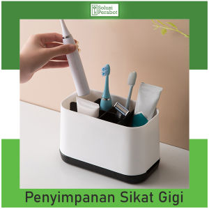 Tempat Kotak Penyimpanan Sikat Gigi / Aksesoris Saring Air Lepas Pasang Travel Motif