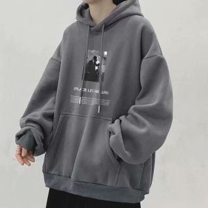 ZITY Mens Oversized Hoodie  Korean Trend Hip-Hop Style Pullover Sizes M-5XL Available