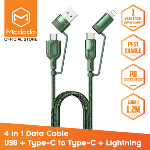 PD 3A USB-A+Type-C to Type-C+Lightning 4 in 1 Data Cable 1.2M CA807