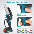 Mini Cordless 6 Inch Chainsaw Heavy Type Original Makita Optional ​portable Saw for Wood Cutting Original Battery 48v to 198v. 