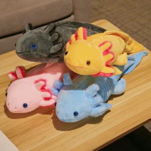 MAJESTICX Colorful Newt Salamander Plush Toy Keychain Pendant 23/45cm Room Sofa Cushion Kawaii Cute Axolotl Doll Stuffed Soft Pillows Gift