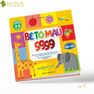 Bé Tô Màu 9999 Song Ngữ dành cho trẻ từ 2 - 6 tuổi Xương Rồng Nhỏ