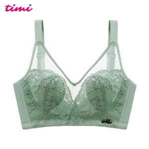 Timi 811 Rabbit Ear Crystal Cup Shaping Underwear Ultra-Thin No Wire Beautiful Back Lace Bra
