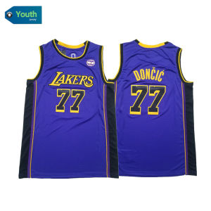 Lakers East Chedge Jersey 77#Dončić  American Embroidered Childrens Basketball Jersey Kids Clothing