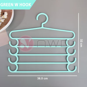 《 𝗥𝗨𝗔𝗡𝗚 𝗠𝗔𝗞𝗦𝗜𝗠𝗔 》 5 Layers Plastic Clothes Pants Hanger Scarf Tie Holder Penyangkut Seluar 晾裤架 NWD