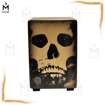 Magie Cajon Drum รุ่น SKULL 38 กลองคาฮองนั่งตี คาฮองหัวกะโหลก มากี เครื่องดนตรี เครื่องเคาะจังหวะ กลองพกพา อคูสติก เพอร์คัสชั่น