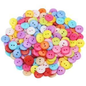 200 Pcs Colorful Buttons 2/4 Holes Buttons Sewing Buttons Plastic Buttons Craft Buttons Round Buttons for Craft Project