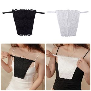 HESONG 1Pcs Double Layers Tube Top Anti-Glare Invisible Lace Chest Cover Durable Clip-on Camisole Bras Insert for Dresses Lady