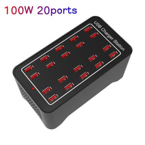 USB Charger Station Multi Port Charge Hub USB Type C Fast Charging Port Universal Desktop Wall Charger for Tablet Phone