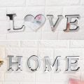 A-Z Silver 3D Mirror Letters Wall Stickers for Logo Name Wedding Love ...