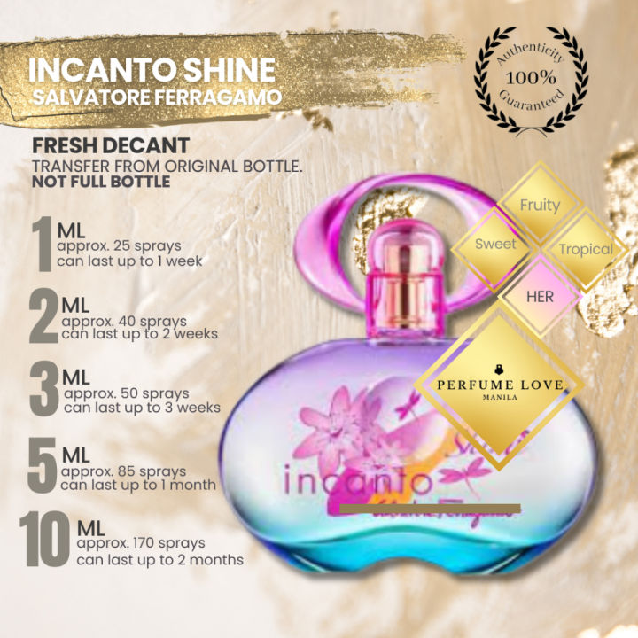 PERFUME DECANT Salvatore Ferragamo Incanto Shine VS Bombshell Dupe Lazada PH