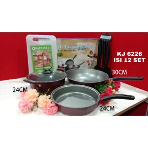 Panci Set Wokpan Cookware Wajan Anti Lengket Frypan Kitchenware Peralatan Masak wajan Penggorengan