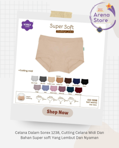 Sorex CD Wanita Celana Dalam Cewek Cutting Midi Super Soft Sorex 1238 Celana Dalam Perempuan Sorex