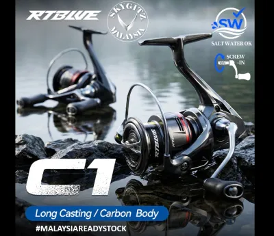 BEARKING RTBLUE C1 REEL 1000-4000 Max 10KG Universal water area Fishing Spinning Reel MALAYSIA Stock