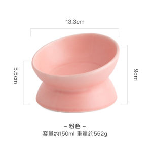 CeramicBowl with Slanted High Stand for Cats and Dogs Neck Protection