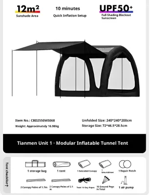 BLACKDOG Inflatable Tunnel Tent Premium Outdoor Camping Air Tent