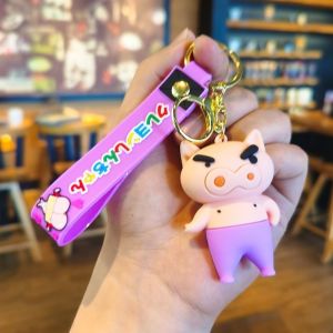 Kawaii Crayon Shin-Chans Nohara Shiros Fun Keychain Backpack Pendant Cartoon Anime Doll Charm Keychain Childrens Toy Boy Girl Gift