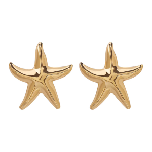 Modern Metallic Starfish Studs Earrings Comfort Fit Everyday Sea Star Ear Studs Adornment Perfect Present