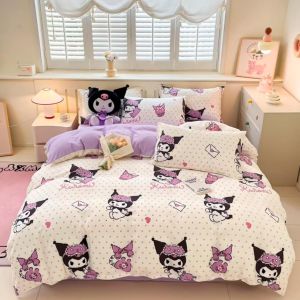 5/4-IN-1 Sanrio Series PREMIUM FITTED QUEEN/KING/SUPER SINGLE/SINGLE Bedsheet / SELIMUT SEDERHANA TEBAL | Washed Cotton- RABEDSHEET
