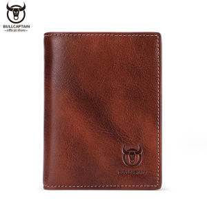 BULLCAPTAIN Leather Wallet Mens High Quality Casual Retro Business Card Holder RFID Anti-theft Brush 14 Card Slot Thickened Wallet