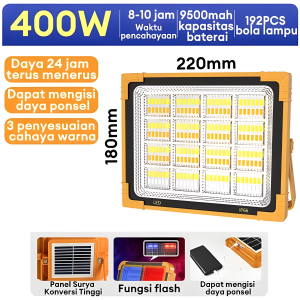 【Garansi 30 tahun】lampu tenaga surya lampu portabel lampu emergency tahan air luar ruangan multi-fungsi portabel dengan panel lampu led rumah lampu Tahun Baru