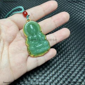 [COD] SweetBabiese Màu Xanh Lá Cây Trắng Phật Vòng Cổ Cho Phụ Nữ Tinh Tế Trung Quốc Phong Cách Maitreya Phật Vòng Cổ Mặt Dây Chuyền Nữ Amulet Ấn Độ Giáo Quà Tặng