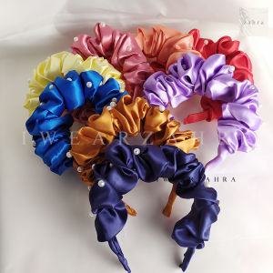 BANDO SATIN MONTE - Bandana korea monte putih aksesoris rambut