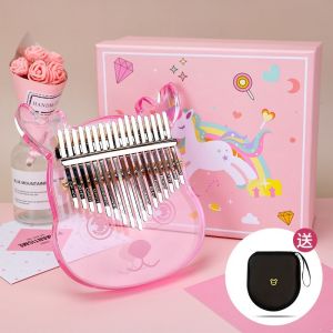 Amazthing Acrylic Pink Animal 17 keys Transparent Kalimba Thumb Piano 拇指琴