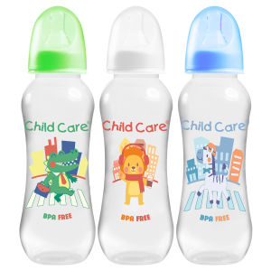 Child Care 12oz Shape Set of 3 Feeding Bottle BPA FREE