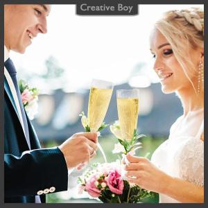 [Creative] 1 8PCS Plastic Champagne Glasses Flutes Disposable Perfect for Wedding and Shower Party Supply Clear Cups Drinkware Gift