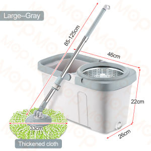 PMOP Mop With Spinner and Bucket Complete Set Stainless Steel rod Thick Microfiber mop for floor Heavy Duty